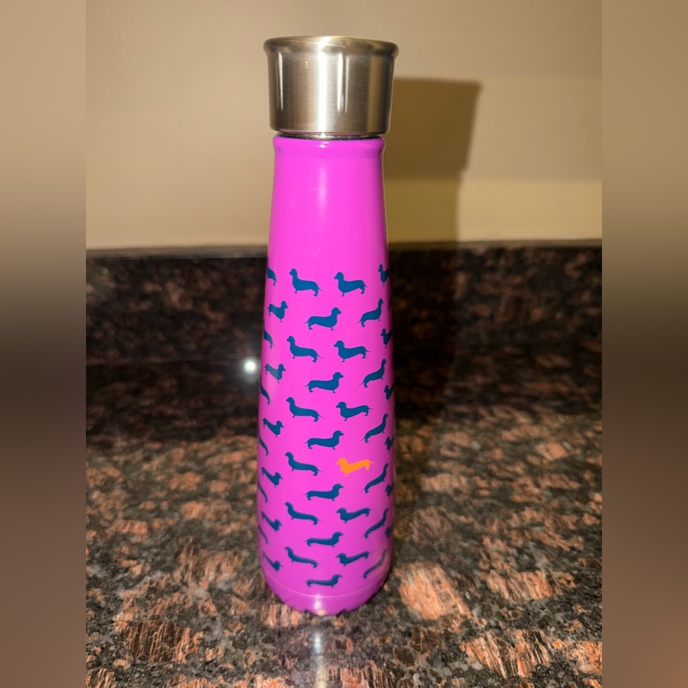 S'well Purple Water Bottle with Dachshund Pattern